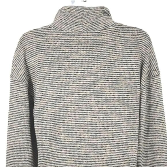 Madewell Textured Cowl Turtleneck Top in Multi Rainbow Rib in Deep Navy Size XXS - Picture 6 of 12